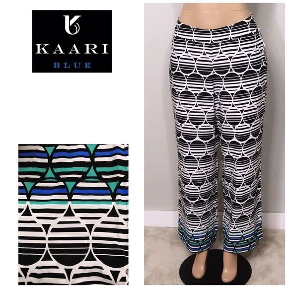 Comfy high waisted stretch border pant. NWT - Picture 1 of 7